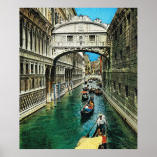  Italië, Venetië, Brug van de Sighs Poster