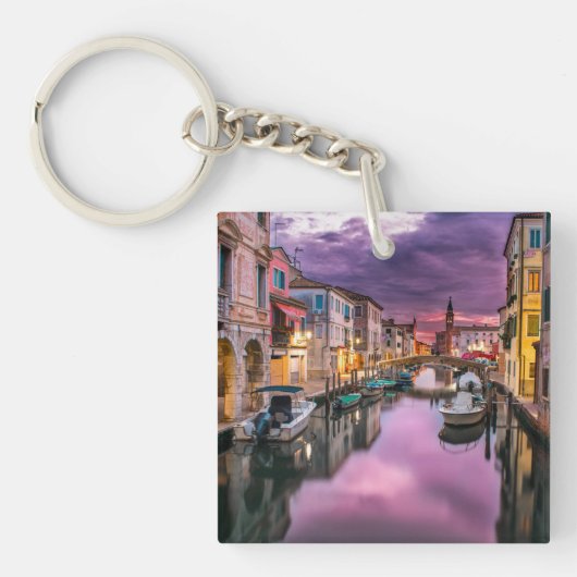 Italië Venetië Canal Acryl Sleutelhanger (Voorkant)