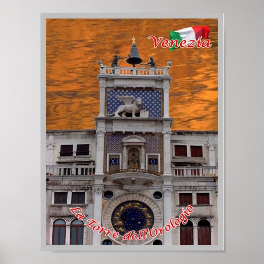 Italië - Venetië - de kabeltoren - Poster (Voorkant)