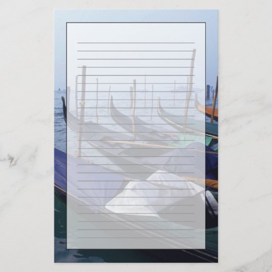 Italië, Venetië. Gondels. Briefpapier (Voorkant)