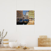 Italië, Venetië, gondels langs het kanaal Poster (Keuken)