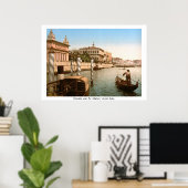  Italië, Venetië Gondola bij Mark's Basilica Poster (Thuiskantoor)