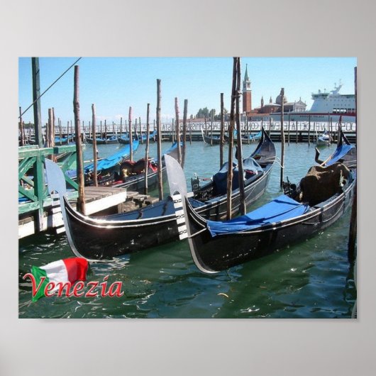 Italië - Venetië - Gondolas - Poster (Voorkant)