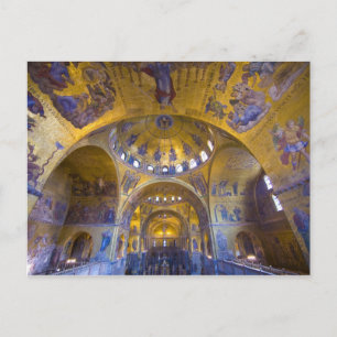 Italië, Venetië. Interieur van de Sint-Marcuskathe Briefkaart