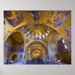 Italië, Venetië. Interieur van de Sint-Marcuskathe Poster