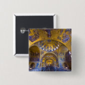 Italië, Venetië. Interieur van de Sint-Marcuskathe Vierkante Button 5,1 Cm (Voorkant /achterkant)