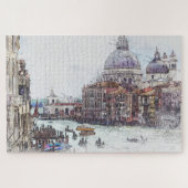 Italië, Venetië Kanaal Gondels Legpuzzel (Horizontaal)