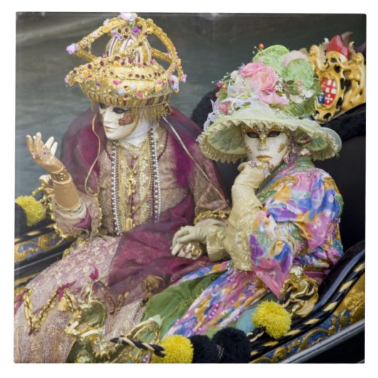 Italië, Venetië. Kostuum in kostuums voor Tegeltje (Voorkant)