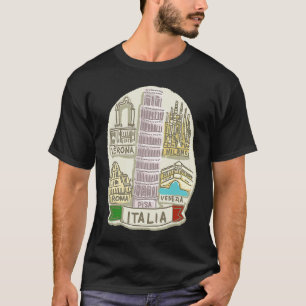 Italië Venetië Milaan Pisa Verona Rome T-shirt