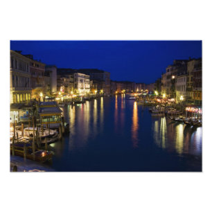 Italië, Venetië, Nachtzicht langs de Grote 2 Foto Afdruk