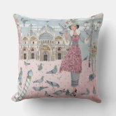 Italië Venetië reisroze grijze duiven die een meis Kussen (Voorkant)