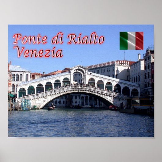 Italië - Venetië - Rialto - brug - Poster (Voorkant)