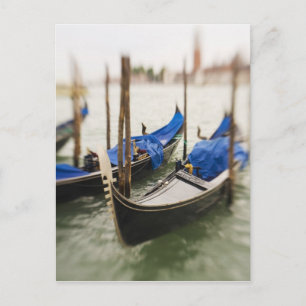 Italië, Venetië, Selectieve focus van gondel in de Briefkaart