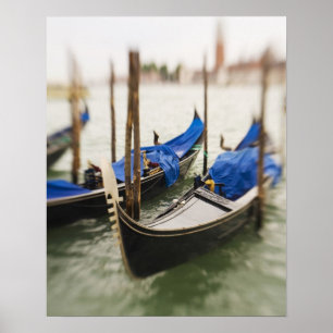 Italië, Venetië, Selectieve focus van gondel in de Poster