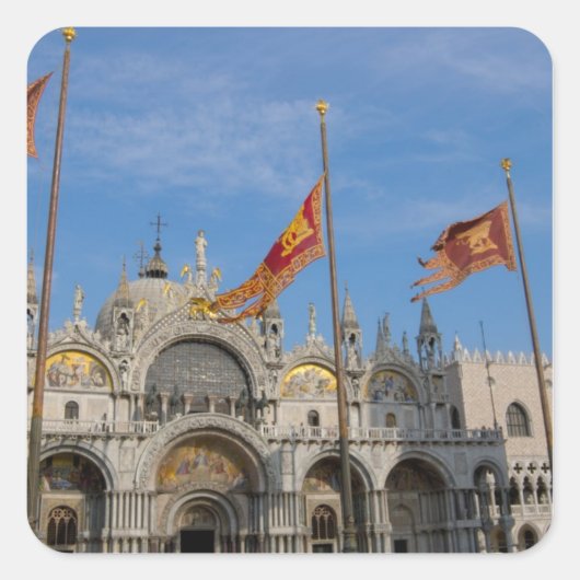 Italië, Venetië, St. Mark's Basilica in St. Mark's Vierkante Sticker (Voorkant)