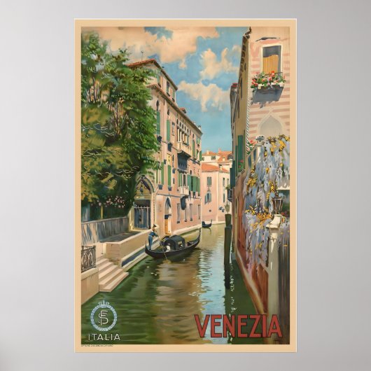 Italië Venetië Vintage Reisposter Poster (Voorkant)