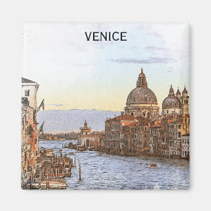 Italië Venetië Vintage Reizen Panorama Uitzicht Magneet