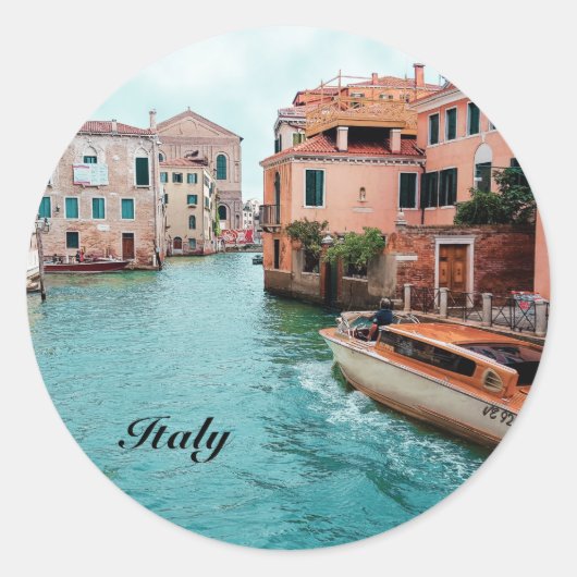 Italië Venetië Visitekaartje Magnet Ronde Sticker (Voorkant)