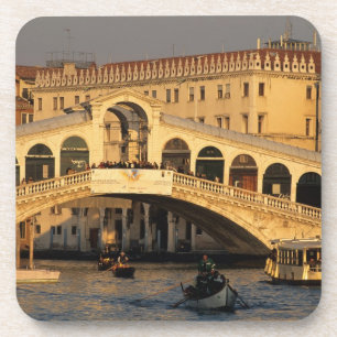 Italië, Veneto, Venetië, Canal Grande en Rialto Bier Onderzetter