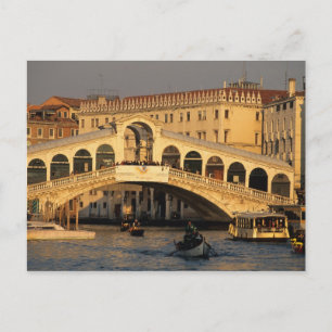 Italië, Veneto, Venetië, Canal Grande en Rialto Briefkaart
