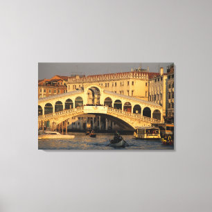 Italië, Veneto, Venetië, Canal Grande en Rialto Canvas Afdruk
