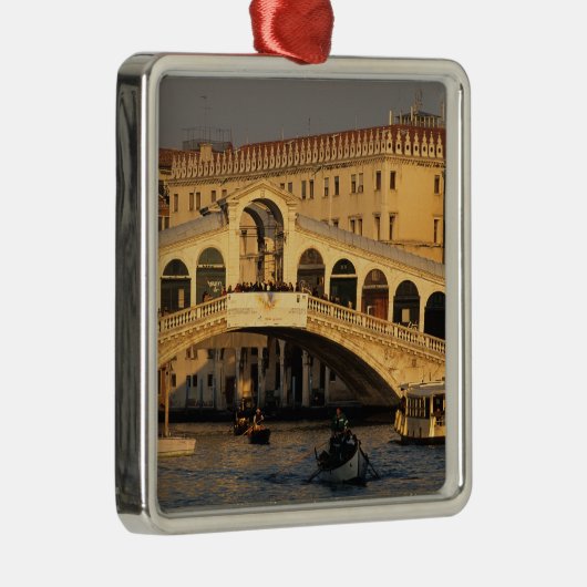 Italië, Veneto, Venetië, Canal Grande en Rialto Metalen Ornament (Rechts)