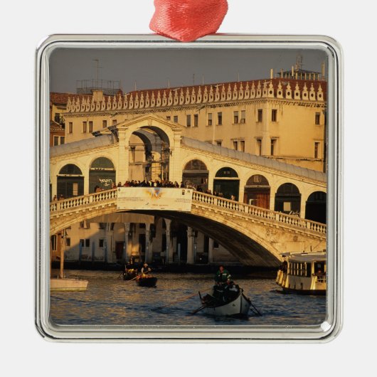 Italië, Veneto, Venetië, Canal Grande en Rialto Metalen Ornament (Voorkant)