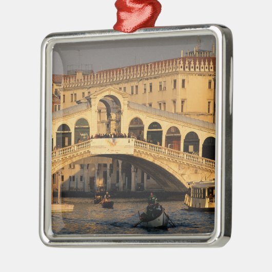 Italië, Veneto, Venetië, Canal Grande en Rialto Metalen Ornament (Links)