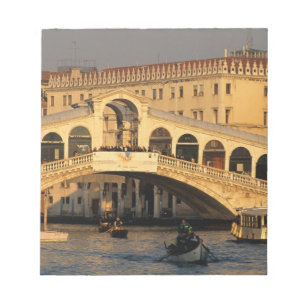 Italië, Veneto, Venetië, Canal Grande en Rialto Notitieblok