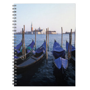 Italië, Veneto, Venetië, Rij gondels en San Notitieboek