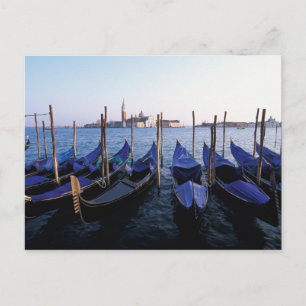 Italië, Veneto, Venetië, Rij Gondolas en San Briefkaart