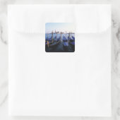 Italië, Veneto, Venetië, rij Gondolas en San Marin Vierkante Sticker (Tas)