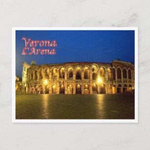 Italië - Veneto - Verona - Arena te Nacht - Briefkaart