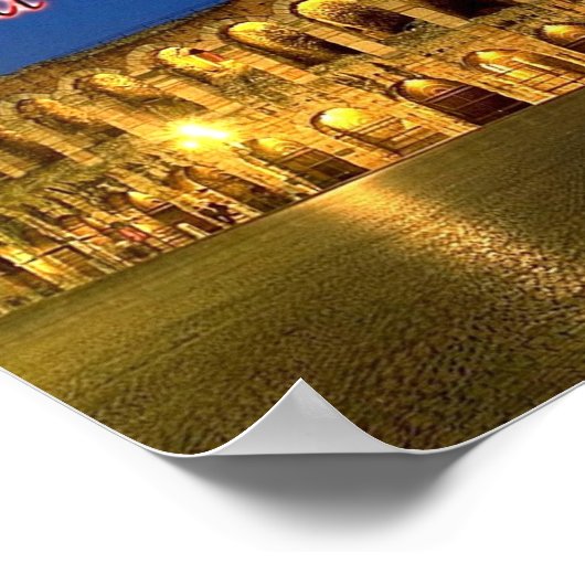 Italië - Veneto - Verona - Arena te Nacht - Poster (Hoek)