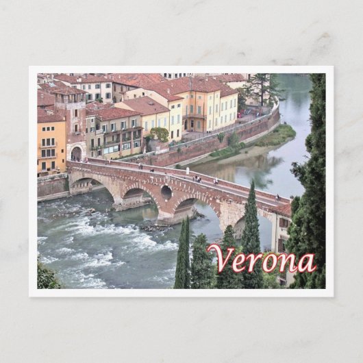 Italië - Veneto - Verona - Bridge Romano - Briefkaart (Voorkant)