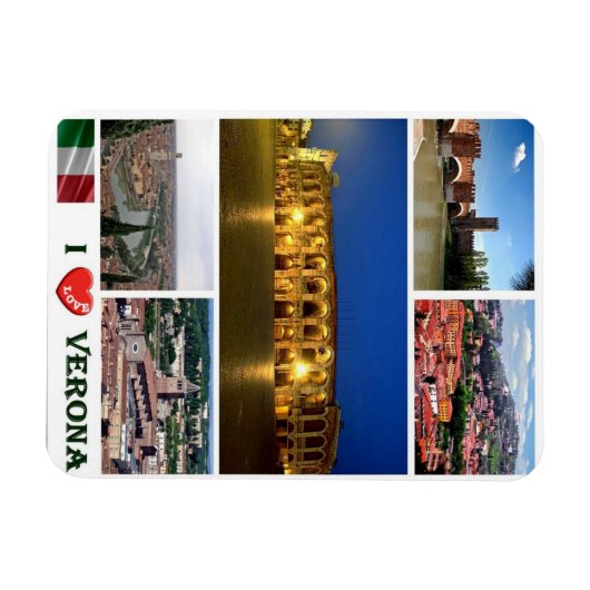 Italië - Veneto - Verona - I Love - Magneet (Horizontaal)