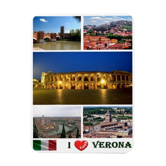 Italië - Veneto - Verona - I Love - Magneet (Verticaal)