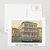 Italië Venice Palazzo Pesaro 1890's Briefkaart (Voorkant / Achterkant)