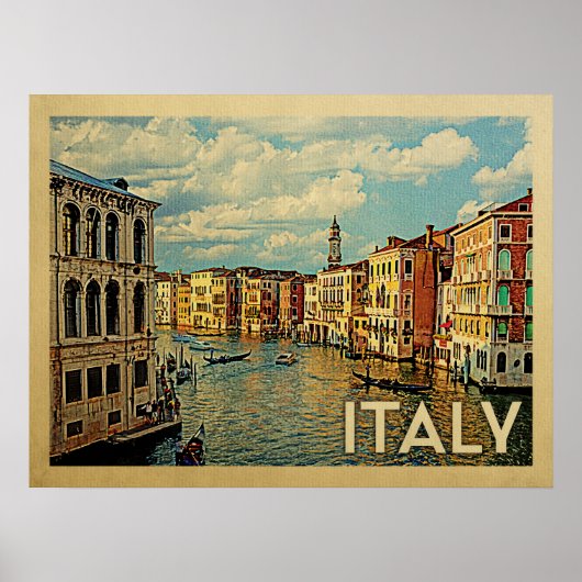 Italië Venice Vintage Revel Poster (Voorkant)