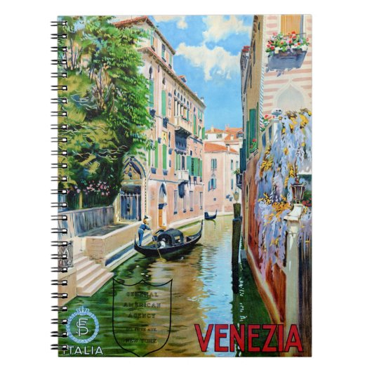 Italië Venice Vintage Travel Poster teruggezet Notitieboek (Voorkant)