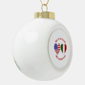 Italië Verenigde Staten Vlag Hearts Country Herita Keramische Bal Ornament (Links)