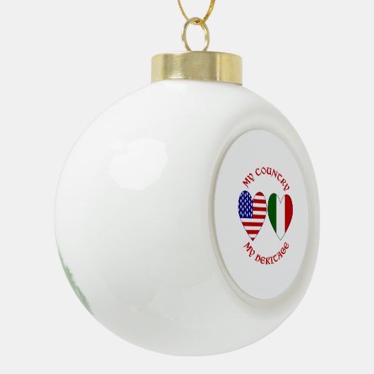 Italië Verenigde Staten Vlag Hearts Country Herita Keramische Bal Ornament (Links)