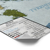 Italië - verhoging van het Zee met 100 m Poster (Hoek)