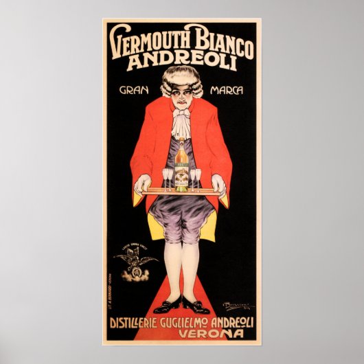 Italië Verona VERMOUTH BIANCO Liqueur Drinken Adve Poster (Voorkant)