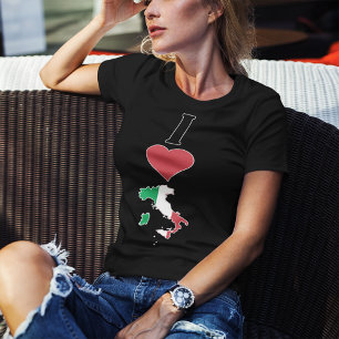 Italië Verticaal I houdt van Italiaanse vlag Kaart T-shirt