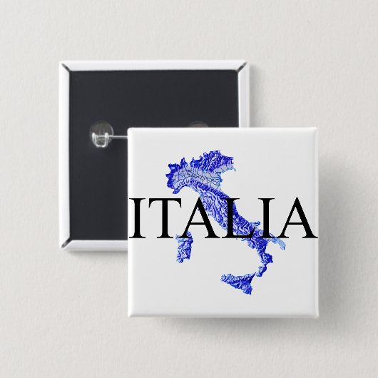 Italië Vierkante Button 5,1 Cm (Voorkant /achterkant)