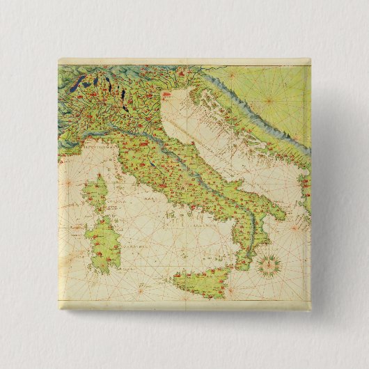 Italië Vierkante Button 5,1 Cm (Voorkant)