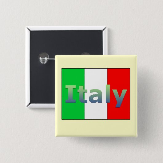 Italië Vierkante Button 5,1 Cm (Voorkant /achterkant)