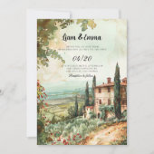 Italië Villa Florence landschap bruiloft uitnodigi Kaart (Voorkant)