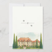 Italië Villa Waterverf Toscane Destination Wedding Kaart (Achterkant)
